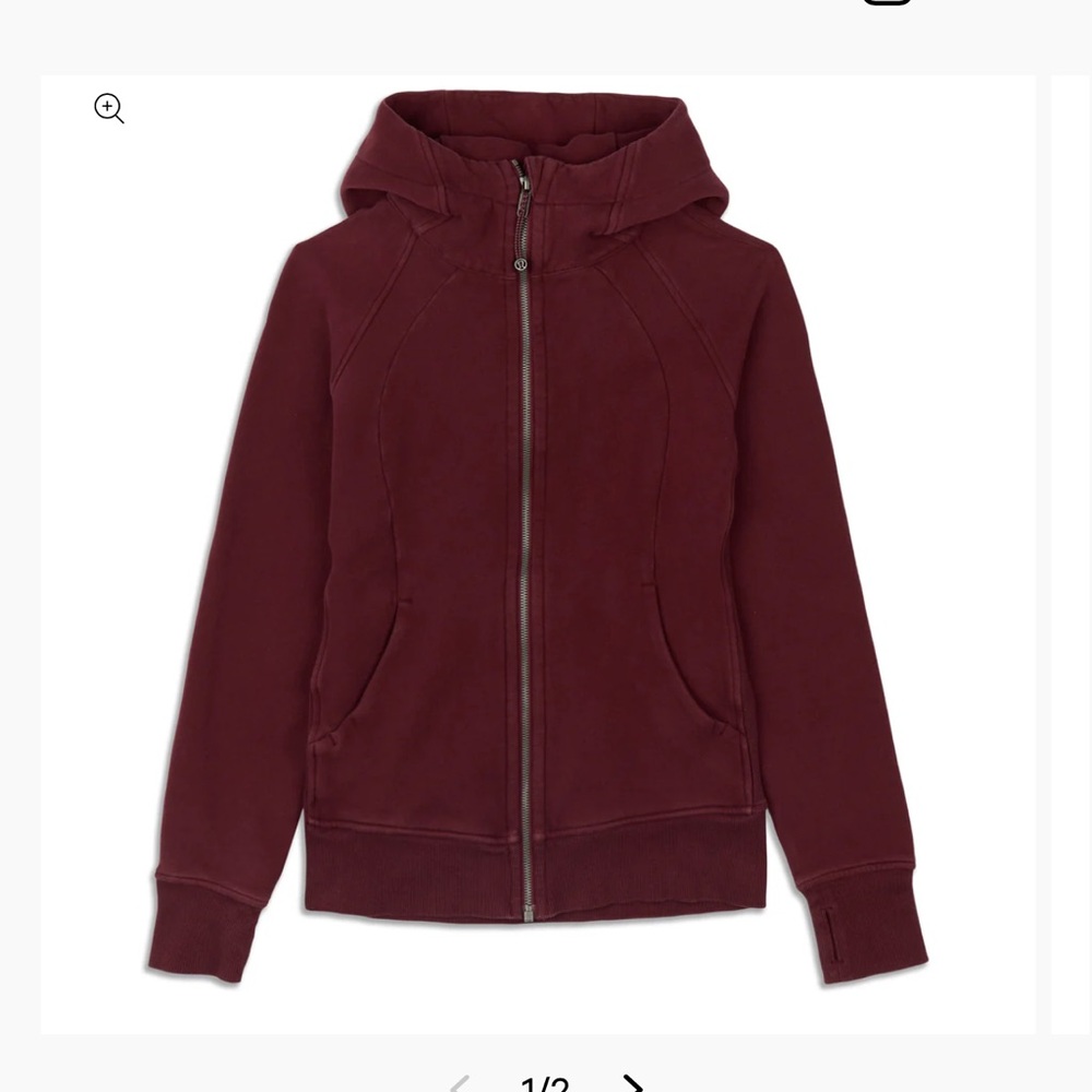 Lululemon scuba full zip hoodie - burgundy size 4